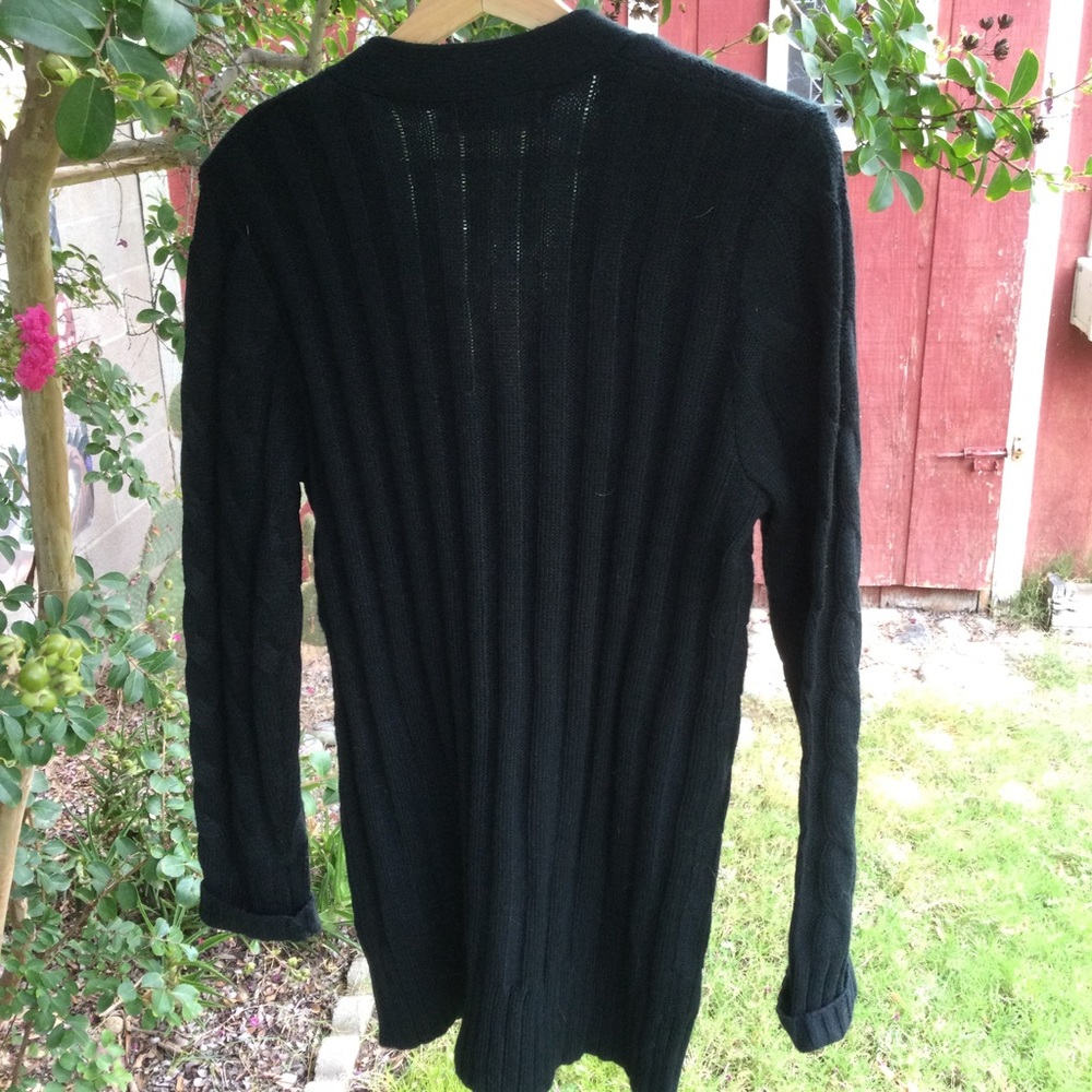 Black Cable Knit Cardigan - Picture 2 of 6